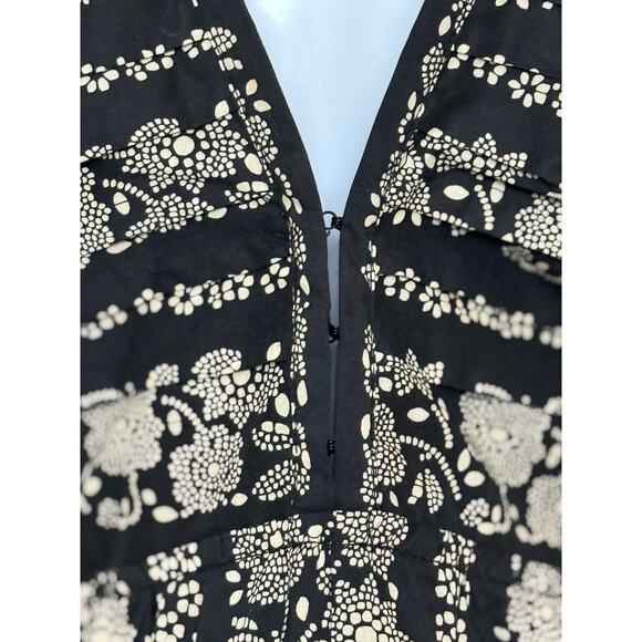 HEARTLOOM Women's Prima Maxi Vintage Print Black & Cream Dress Open Back Size M - Picture 3 of 16
